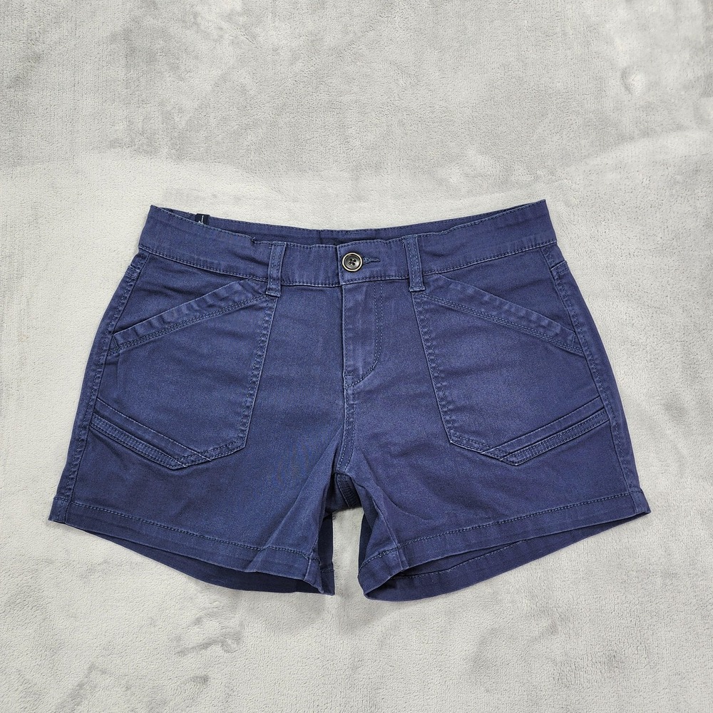 Supplies Shorts Womens 8 Blue Utility Twill Stretch Slash Pocket Casual Summer